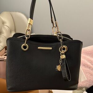 Aldo Black Shoulder Bag with Gold Accents